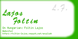 lajos foltin business card